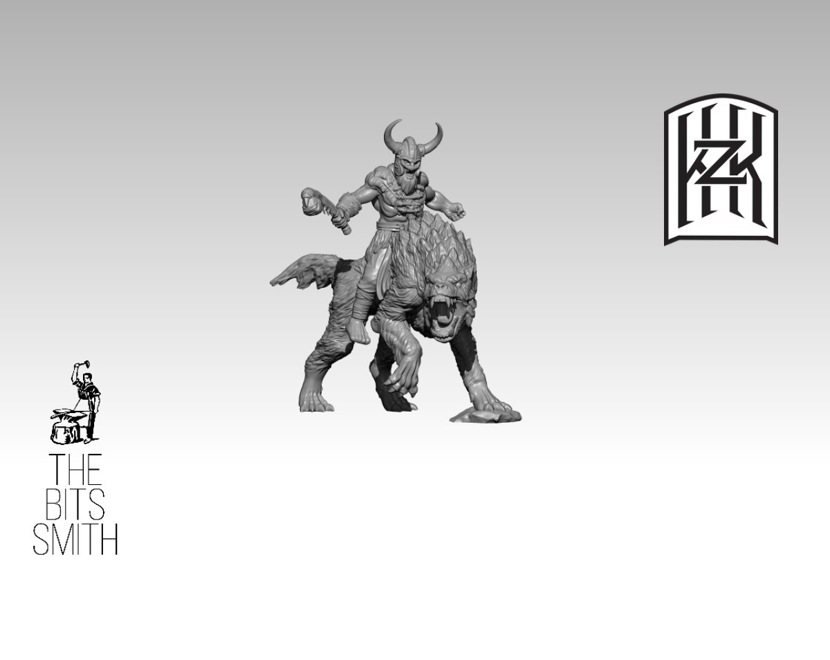 Brutaler Hillmen Captain auf Warg